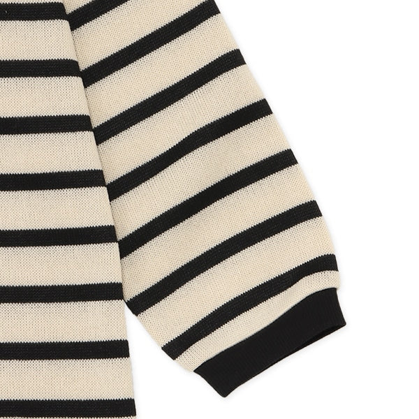 西松屋 ELFINDOLL 裏起毛ニットソーボーダー長袖ワンピース 正規品