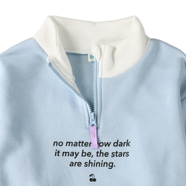 西松屋 ELFINDOLL 裏起毛ハーフジップロゴ長袖ワンピース 正規品