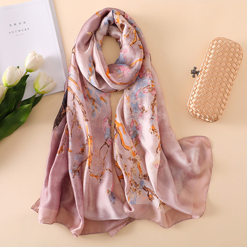 Women's Summer Sunscreen Silk Shawl Scarf – Lightweight UV Protection Travel Wrap | Canada & USA