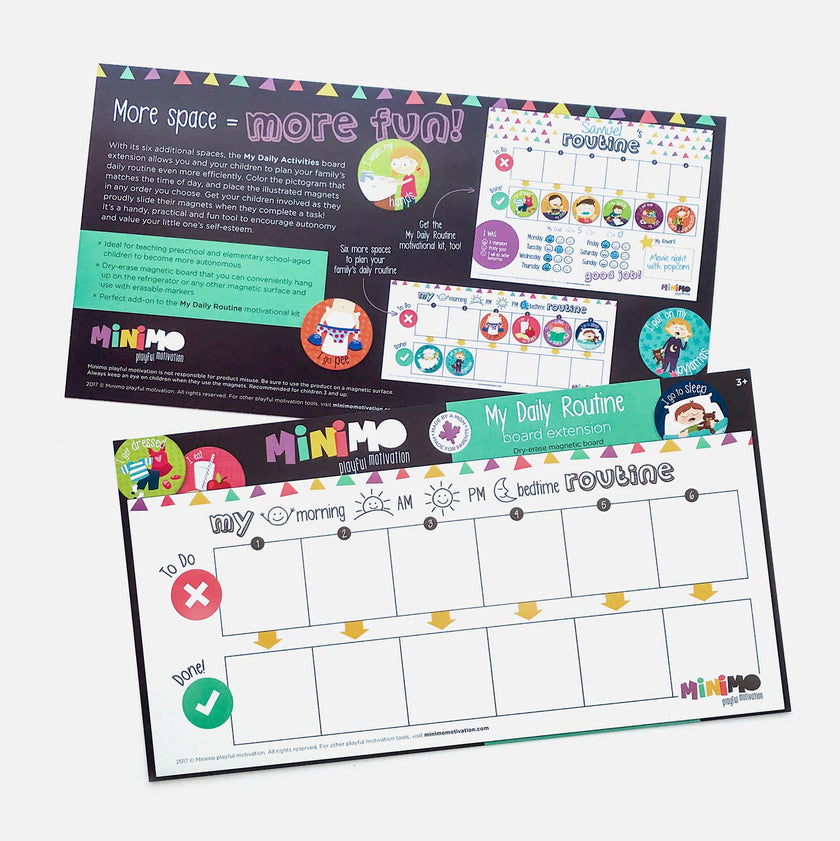 Minimo Playful Motivation - My Daily Routine board extension - Canadian Brand