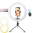 10-inch LED Ring Light, 120 LEDs, 2900-6500K, USB Powered, Phone Holder and Tripod Options