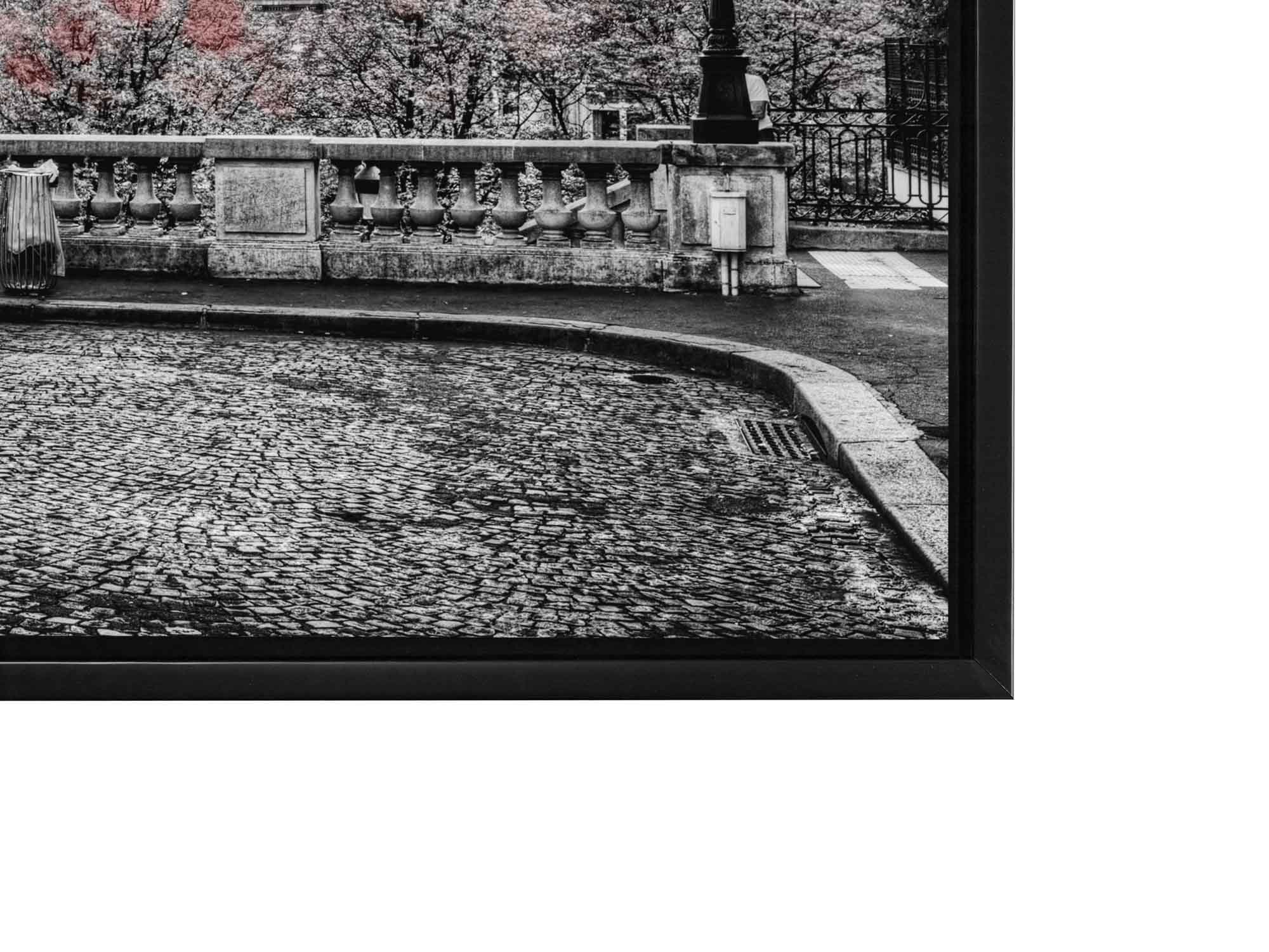 Toile imprimée - Tour Eiffel noir, blanc et rouge - Décoration murale