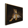 Léopard - Tableau sur toile représentant un animal sauvage - Décoration murale - Vernis doré appliqué à la main #4836-047