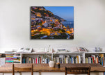 Côte d'Amalfi vibrante - Impression sur toile - Vue panoramique