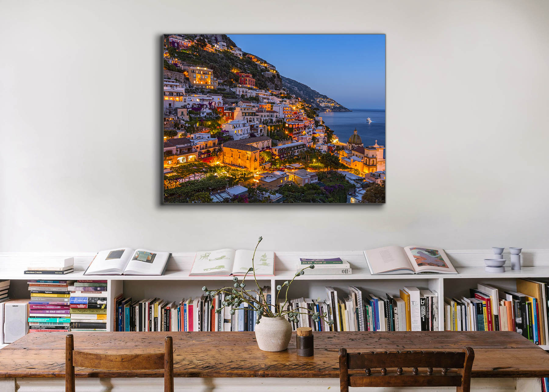 Côte d'Amalfi vibrante - Impression sur toile - Vue panoramique