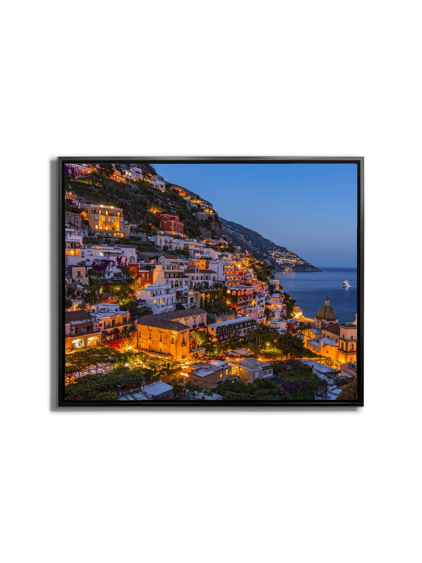 Côte d'Amalfi vibrante - Impression sur toile - Vue panoramique