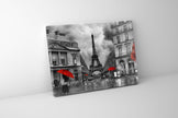 Toile décorative murale - Paris peintresque avec des touches de rouge - Œuvre d'art raffinée