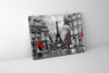 Toile décorative murale - Paris peintresque avec des touches de rouge - Œuvre d'art raffinée