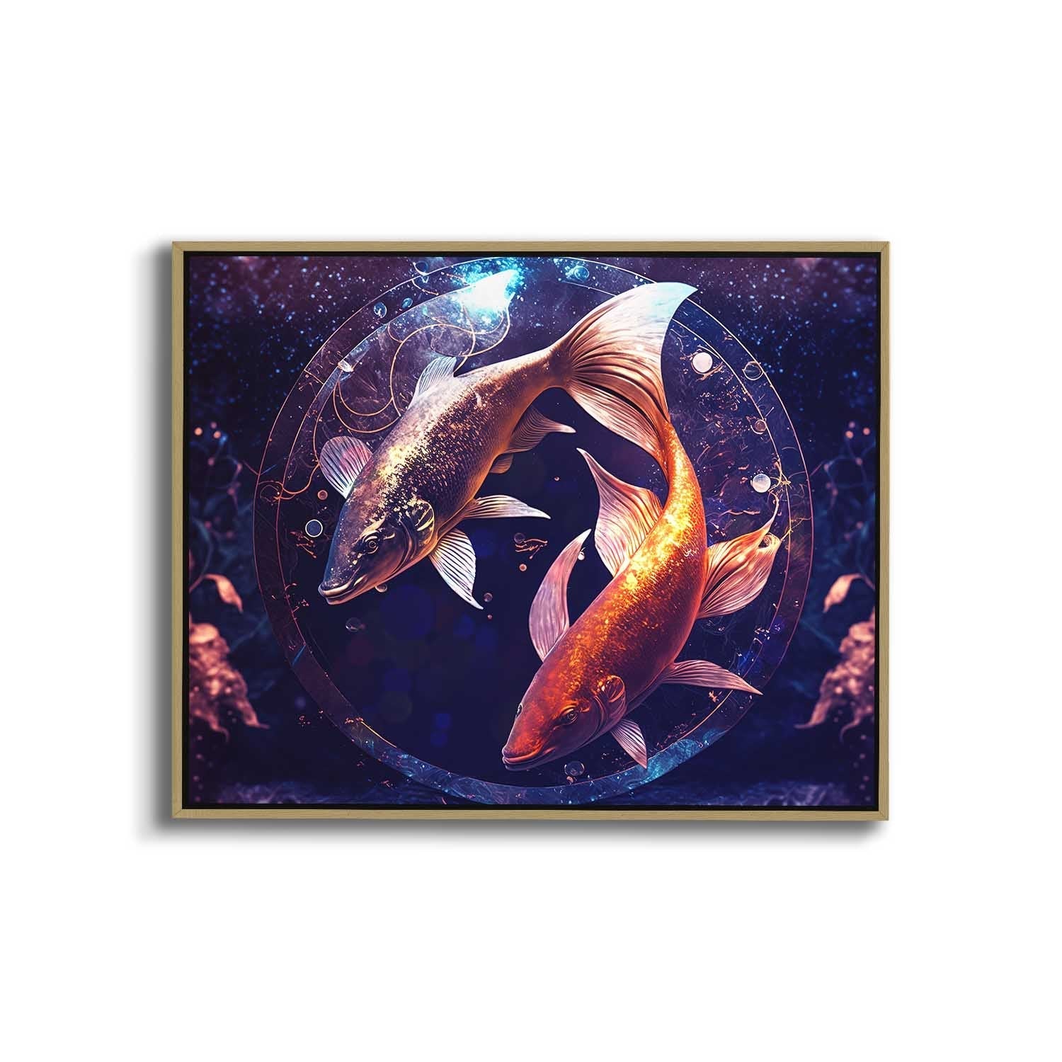Toile imprimée - Symbole du poisson du signe astrologique Poissons - Décoration murale