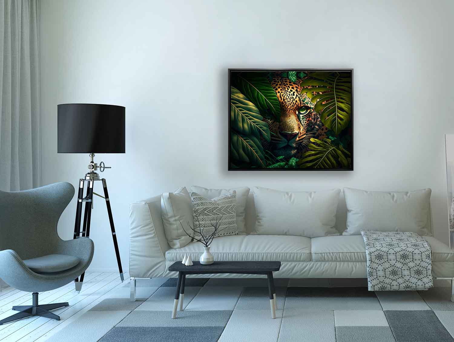 Le léopard dans la nature sauvage - Tableau sur toile représentant un animal -