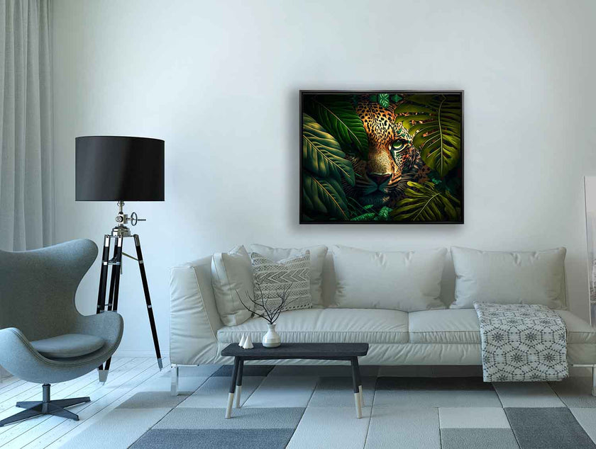 Le léopard dans la nature sauvage - Tableau sur toile représentant un animal -