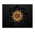 Art mural abstrait floral en noir et or - Art mural raffiné et moderne - Vernis doré
