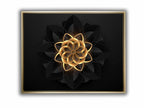 Art mural abstrait floral en noir et or - Art mural raffiné et moderne - Vernis doré