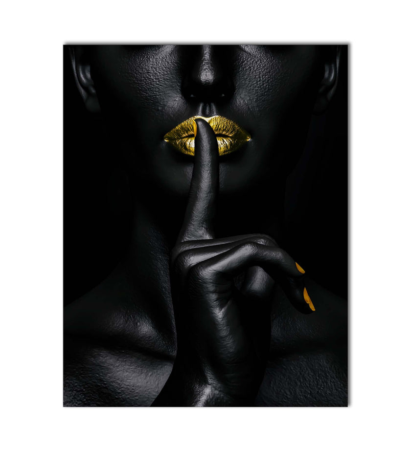 Noir Or - Art mural abstrait or et noir - Beaux-arts -