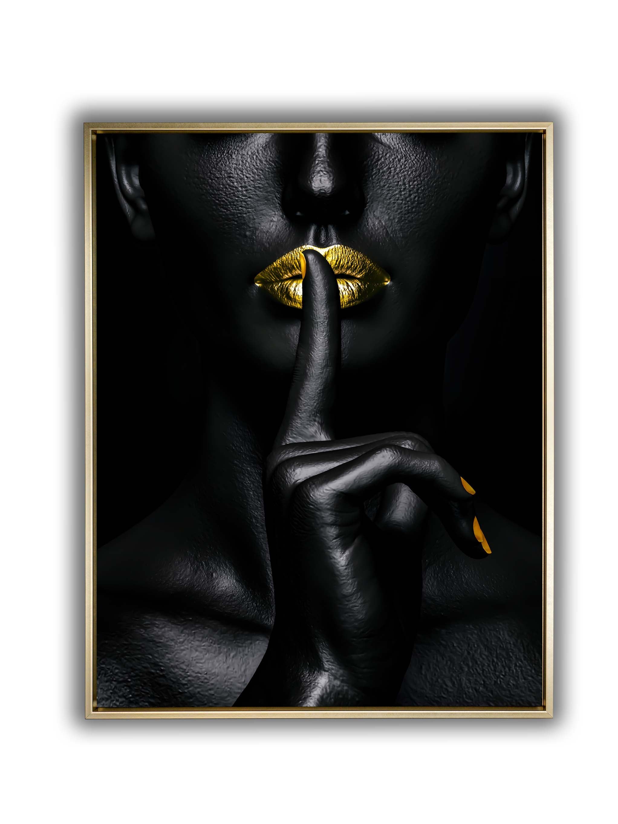 Noir Or - Art mural abstrait or et noir - Beaux-arts -