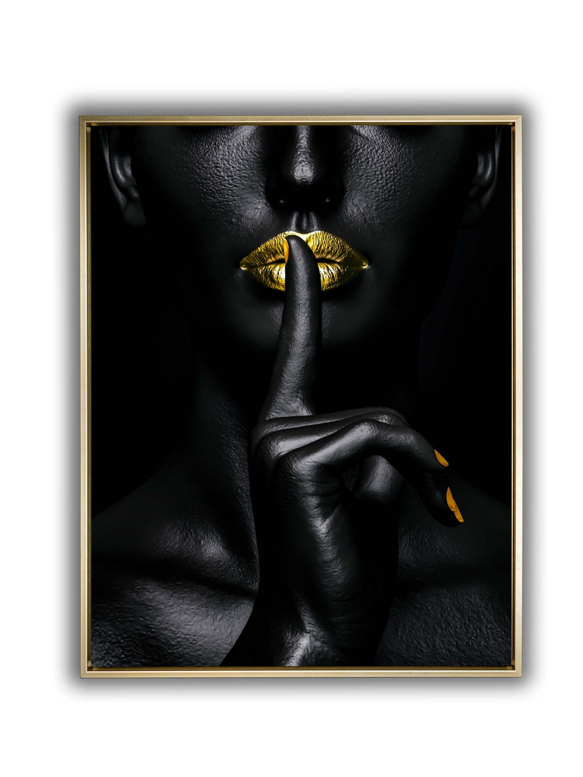 Noir Or - Art mural abstrait or et noir - Beaux-arts -