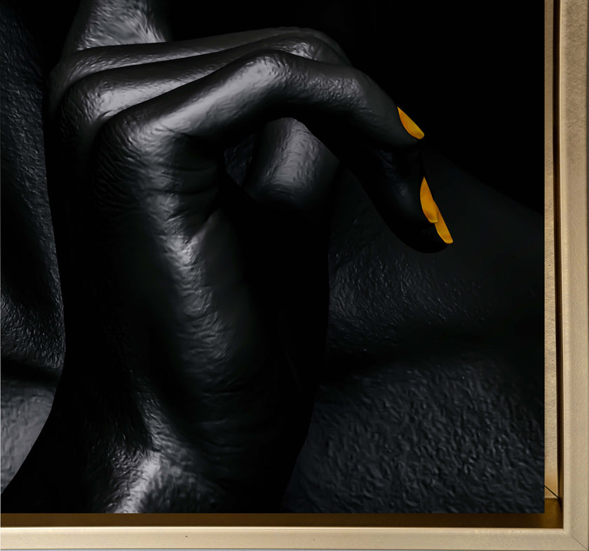 Noir Or - Art mural abstrait or et noir - Beaux-arts -