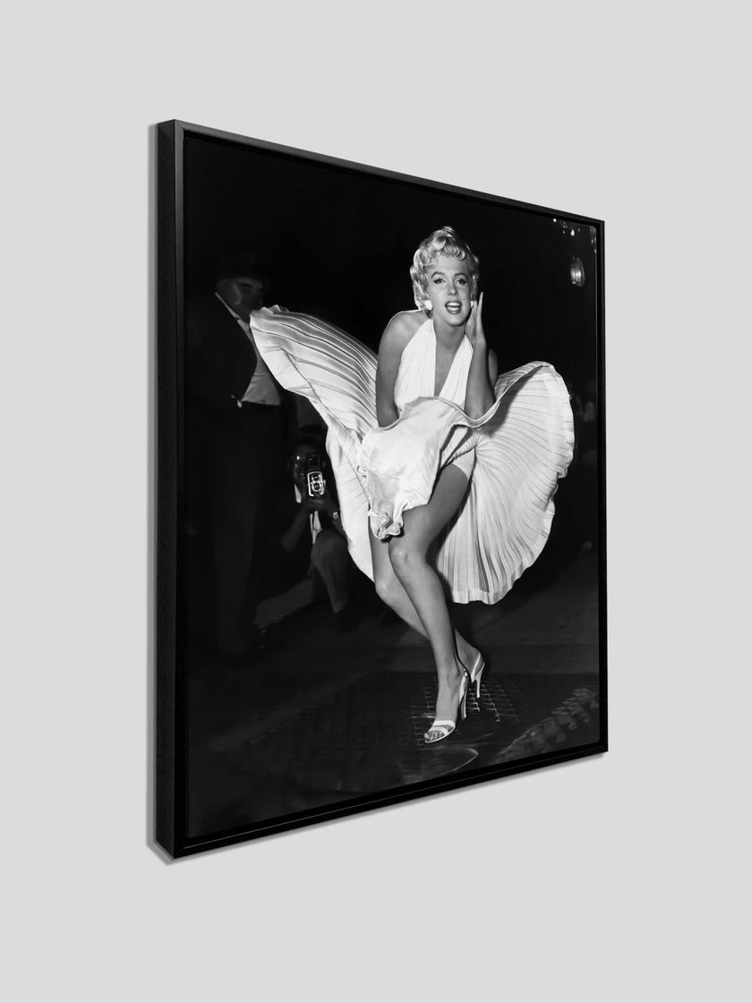 Art mural - Scène emblématique de Marilyn en robe blanche - Impression sur toile
