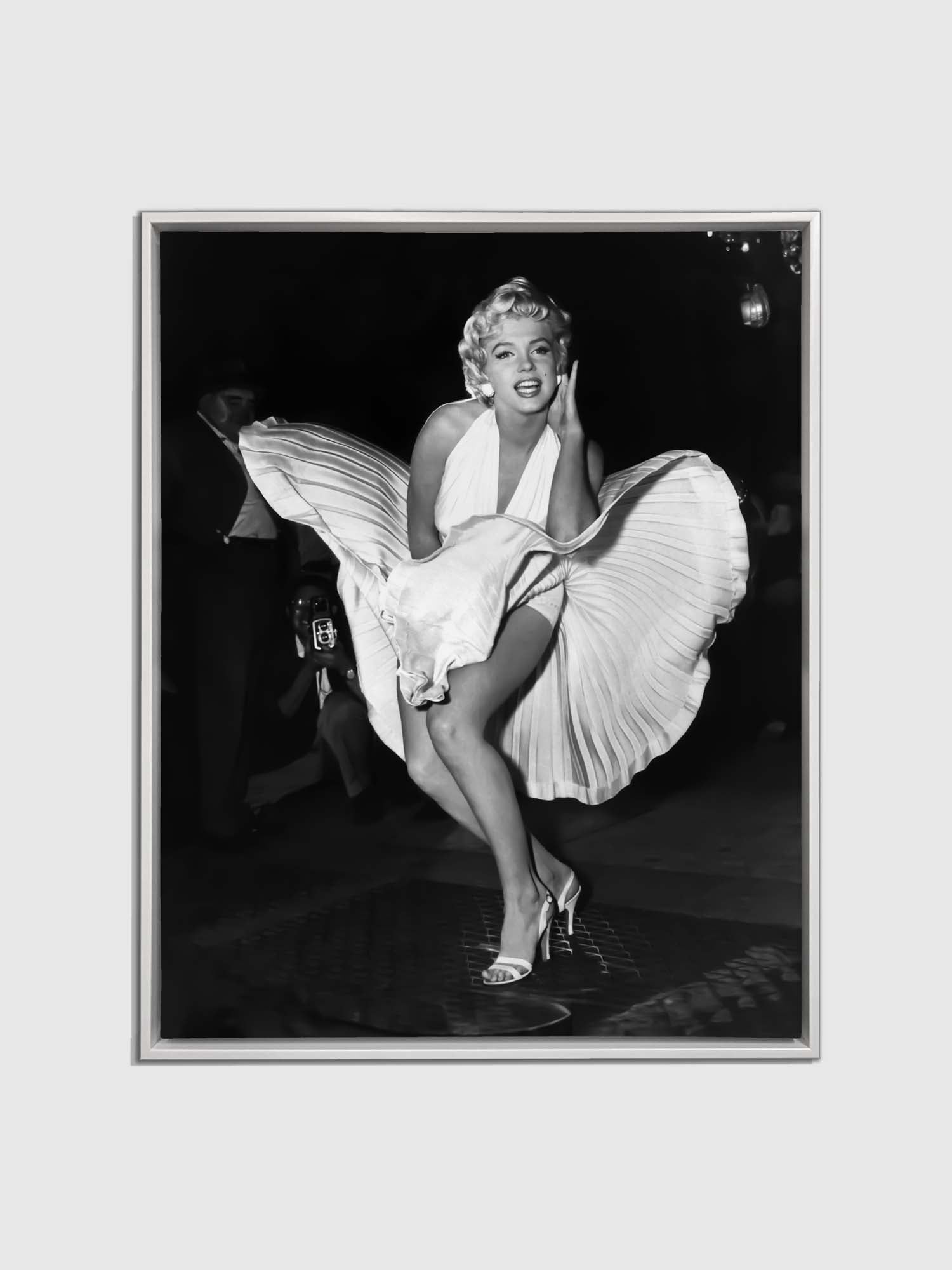 Art mural - Scène emblématique de Marilyn en robe blanche - Impression sur toile