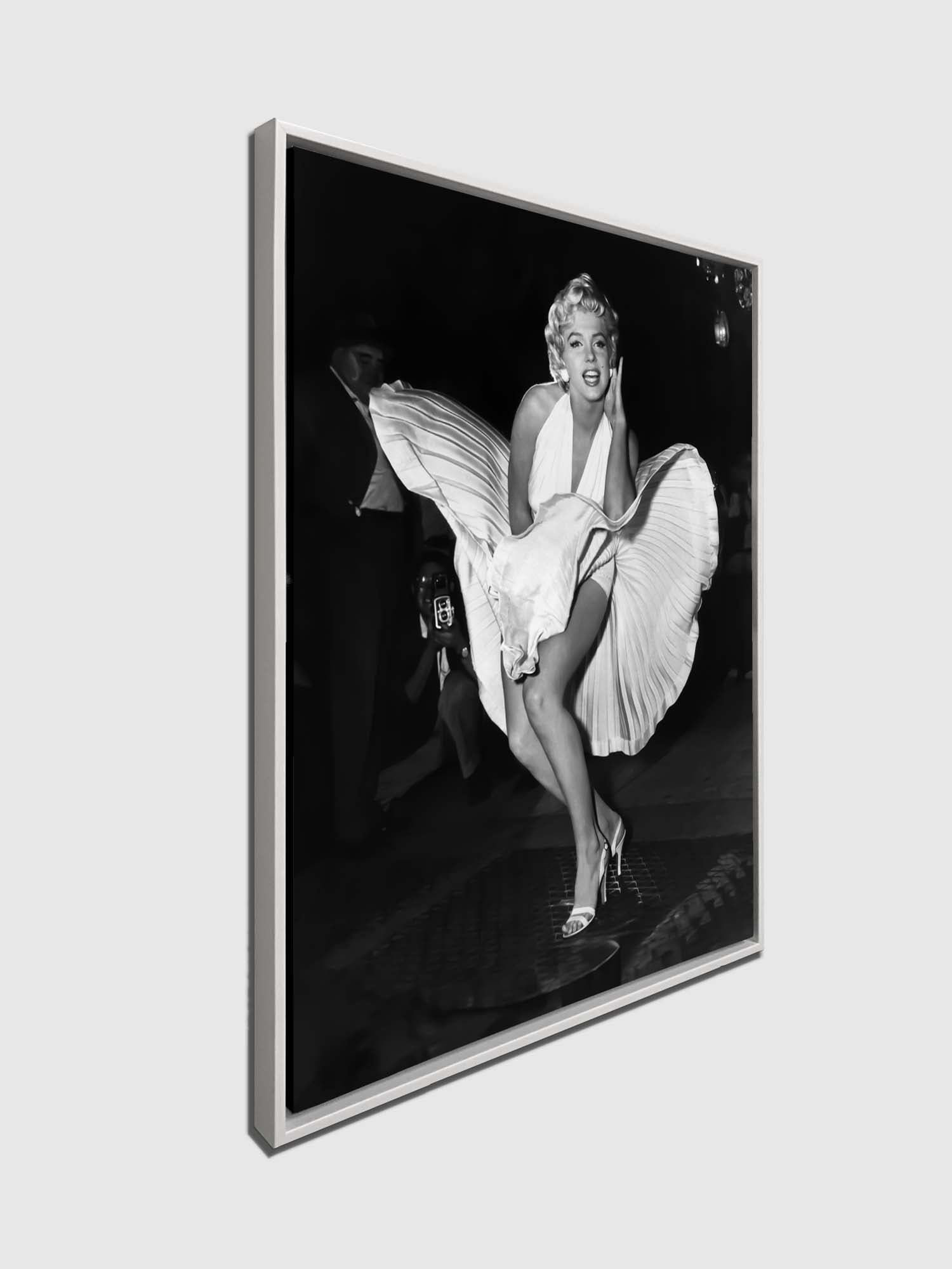 Art mural - Scène emblématique de Marilyn en robe blanche - Impression sur toile