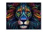 Art mural - Toile animalière - Lion coloré