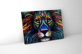 Art mural - Toile animalière - Lion coloré