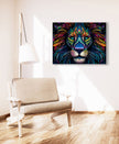 Art mural - Toile animalière - Lion coloré