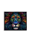 Art mural - Toile animalière - Lion coloré