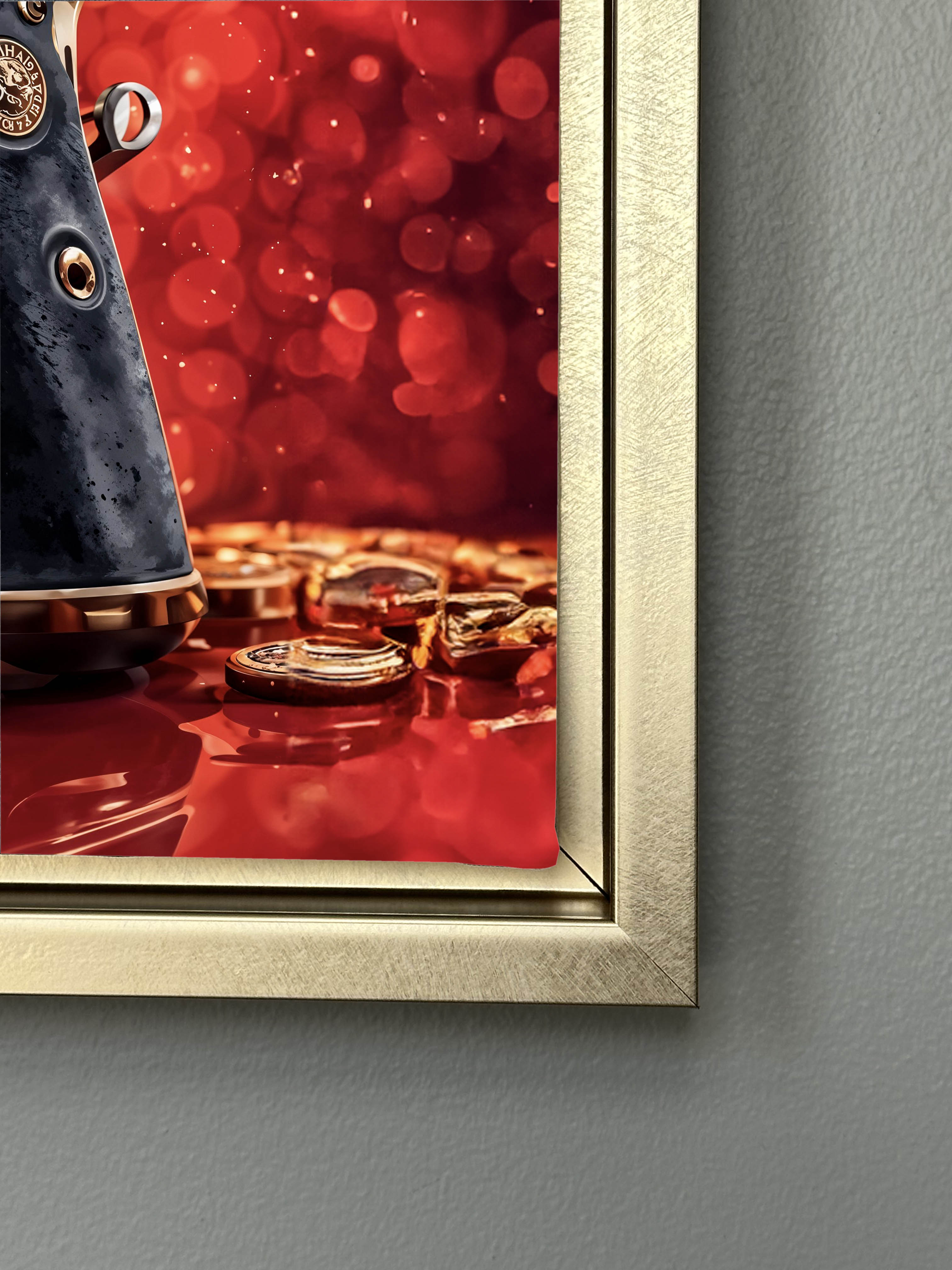 Wall Art-Gun & money -Canvas Printed-Pop art