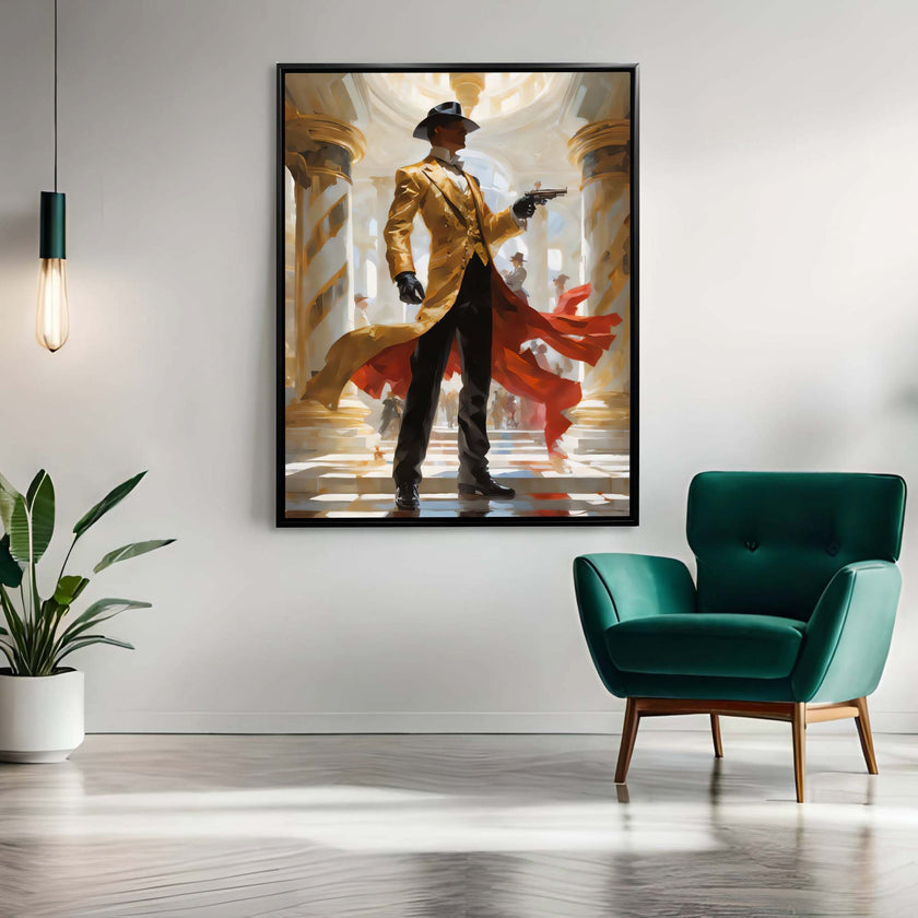 Art mural - Retour vers le futur, le pistolero - Impression sur toile - Décoration d'intérieur
