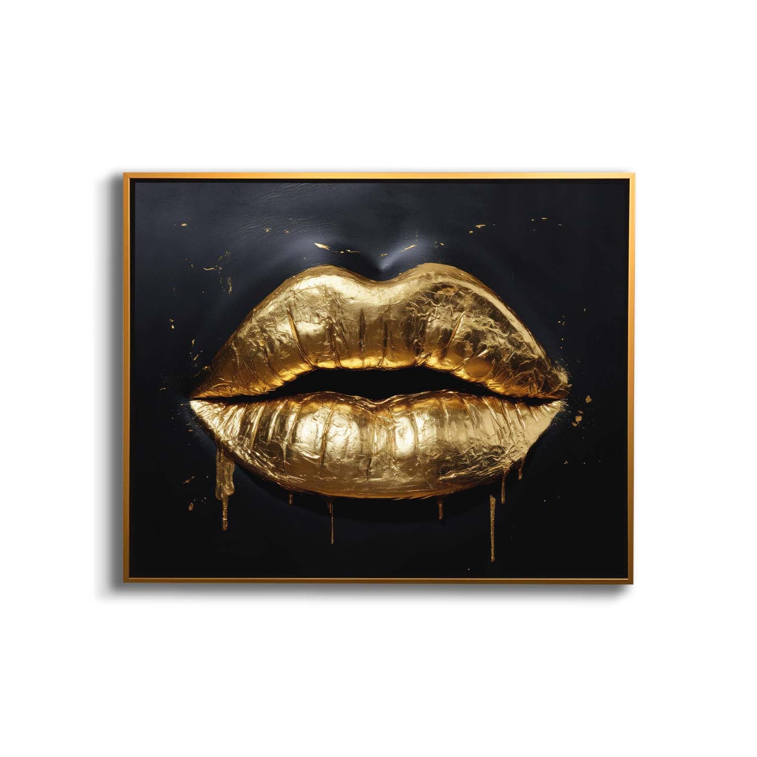 Wall Art Gold Lips 48