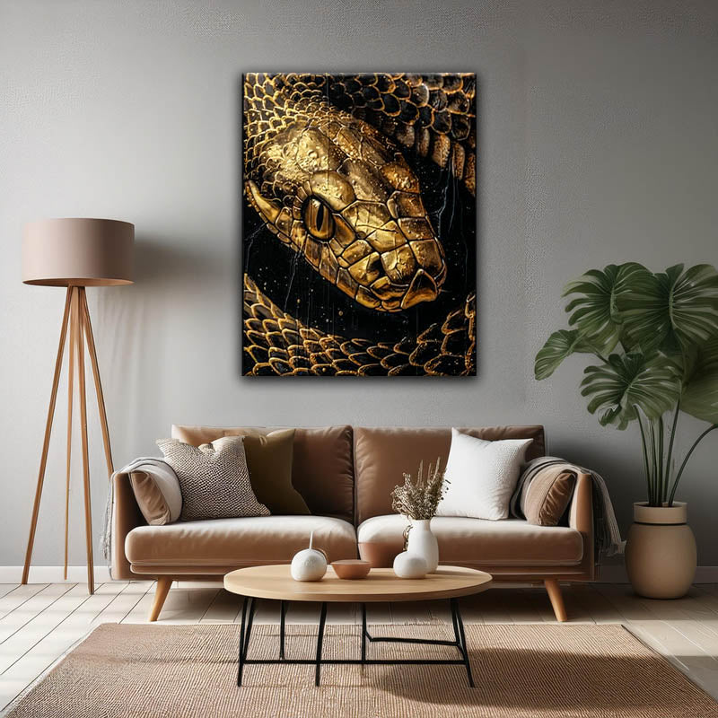Wall Art Golden Snake 36