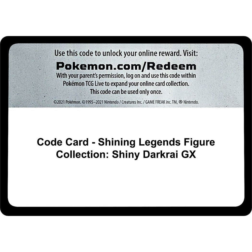 Code Card - Shining Legends Figure Collection: Shiny Darkrai GX (SHL)