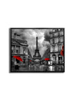 Toile décorative murale - Paris peintresque avec des touches de rouge - Œuvre d'art raffinée