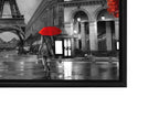 Toile décorative murale - Paris peintresque avec des touches de rouge - Œuvre d'art raffinée