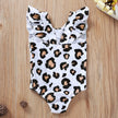 Girls Leopard Print One-Piece Swimsuit – Sleeveless Nylon Swimwear for Kids (80–120cm)