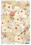 Ciao Bella Rice Paper A4 Piuma Santa Cheerful Correspondence - 5 Sheets
