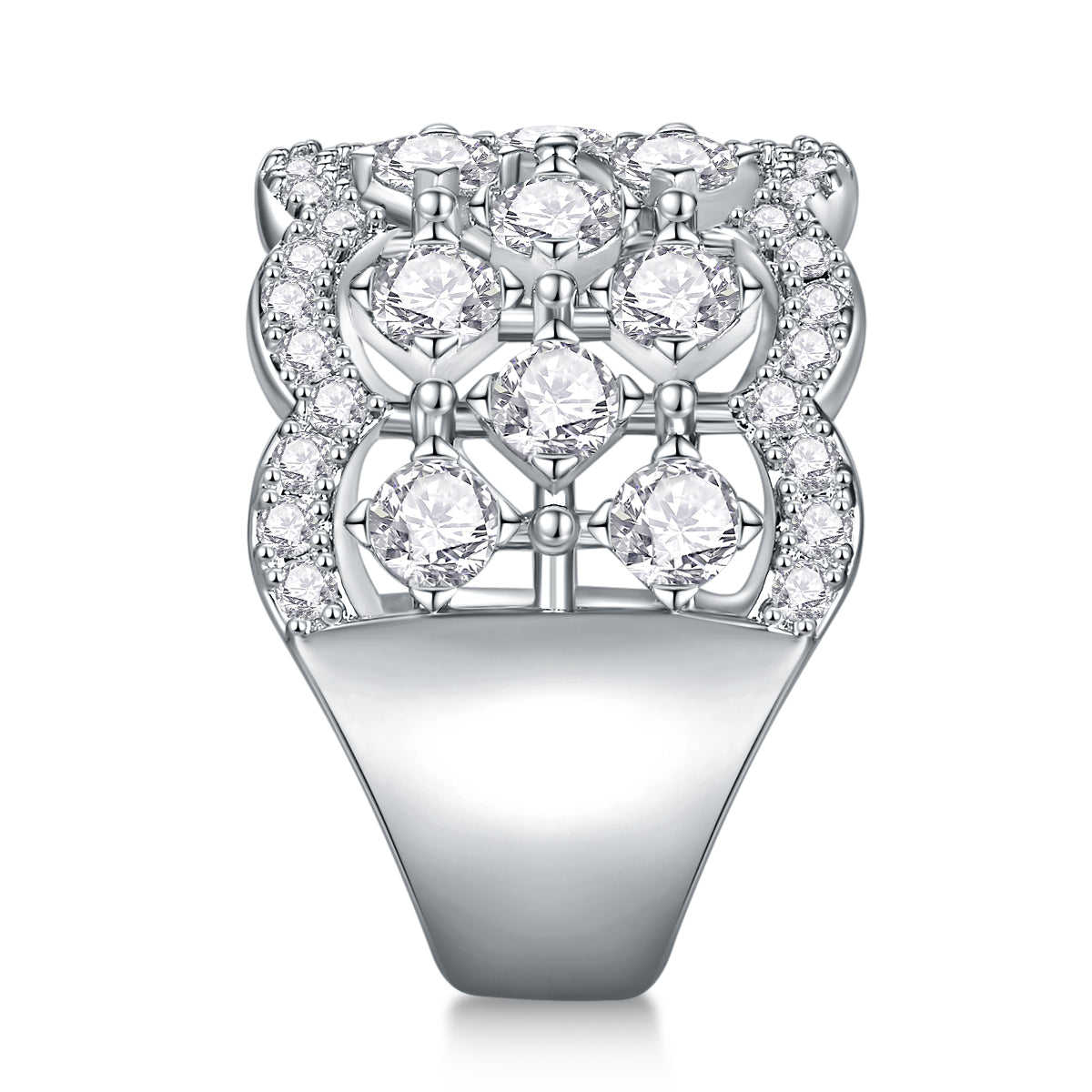 Lace Snowflake Moissanite Ring – S925 Silver, GRA Certified | Platinum, Gold & Rose Gold