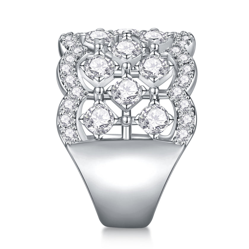 Lace Snowflake Moissanite Ring – S925 Silver, GRA Certified | Platinum, Gold & Rose Gold