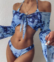 Women's Bikini Swimsuit Set – Padded Two-Piece in Blue, Green, Pink & Leopard (S–L)