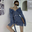Street Fashion Long sleeve denim Mini Jeans dress