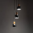 CAIRO Black & Wood 3-Light Pendant for Dining Room, Stairwell & Modern Interiors