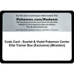Code Card - Scarlet & Violet Pokemon Center Elite Trainer Box (Exclusive) [Miraidon] (SVI)