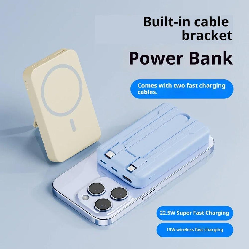 Magnetic Power Bank Mobile Power Supply Wireless Charger With Cable