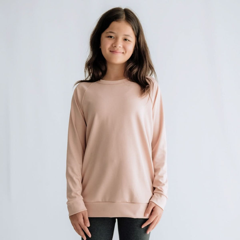 Youth Bamboo Raglan Pullover | Rosewood