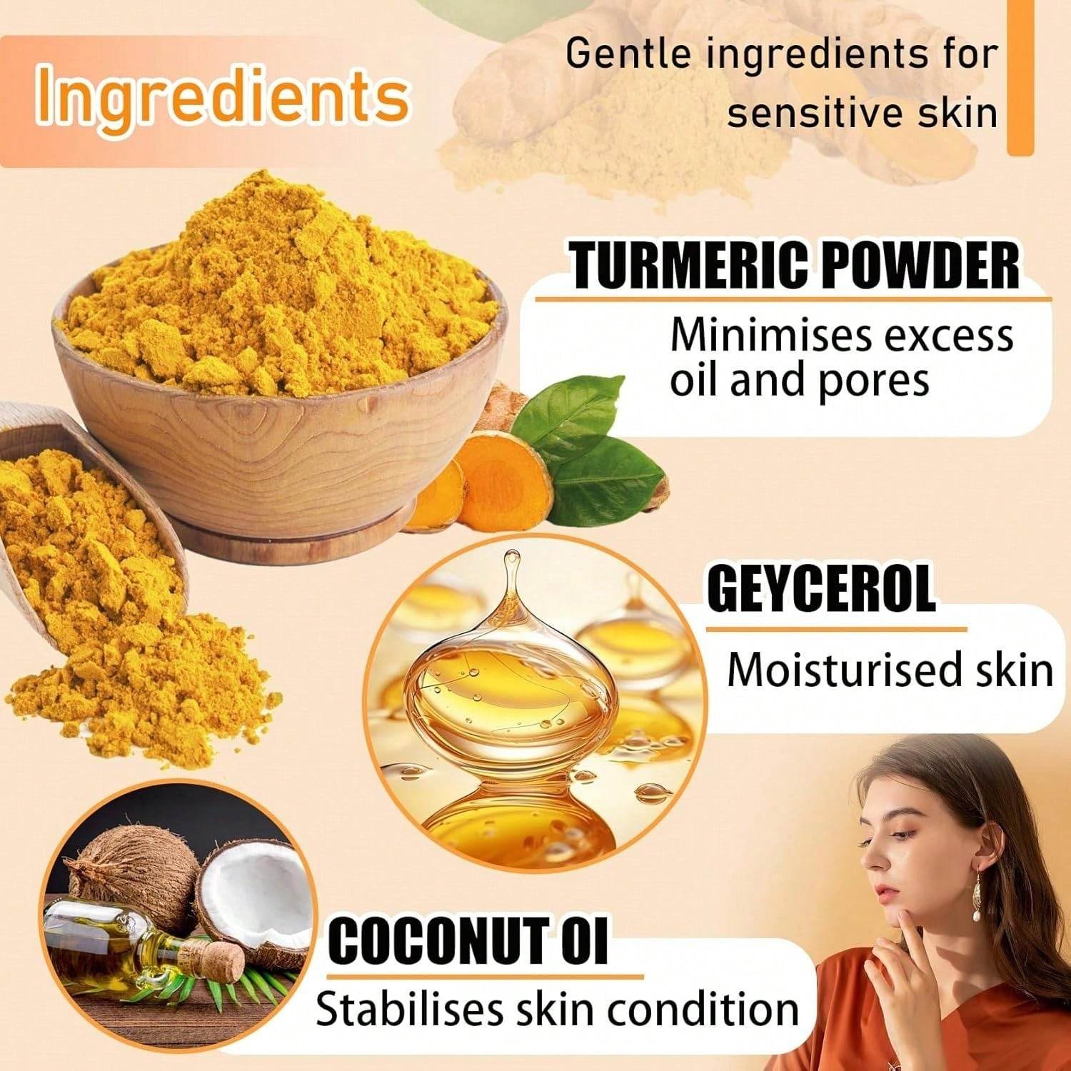 Body Face Brightening Turmeric Hyperpigmentation Bar Soap