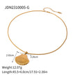 Stainless Steel Shell & Starfish Beach Necklace – Electroplated Clavicle Chain for Women (14 Styles)