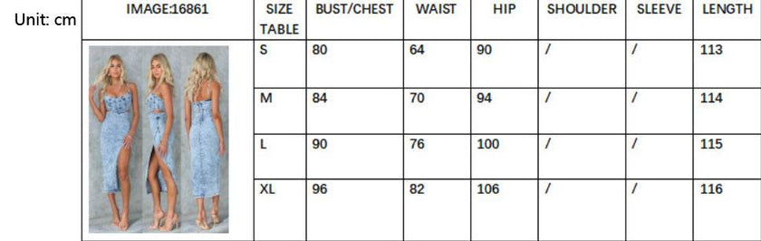 Women's Fashion Personalized Sleeveless Sling Denim Split Midi fitted Dress