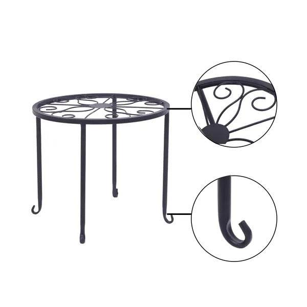 Metal Plant Stand 4 In 1 Potted Irons Planter Supports Floor Flower Pot Round Rack Display