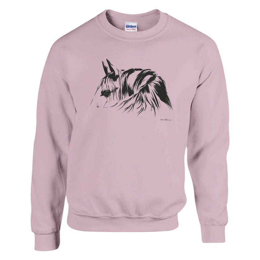 Simplicity Horse Portrait Sweatshirt – Elegant Clean Lined Graphic Apparel